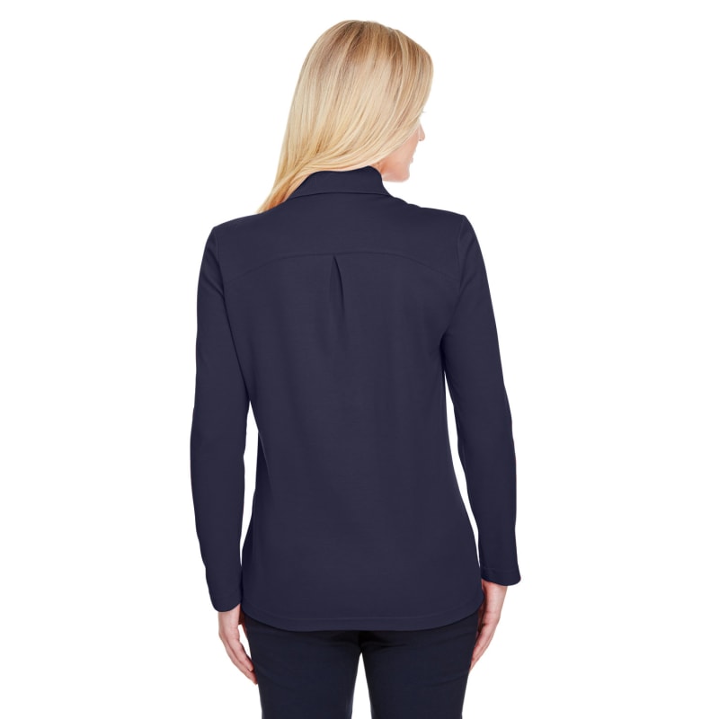 Devon & Jones CrownLux Performance™ Ladies' Plaited Long Sleeve Polo 8