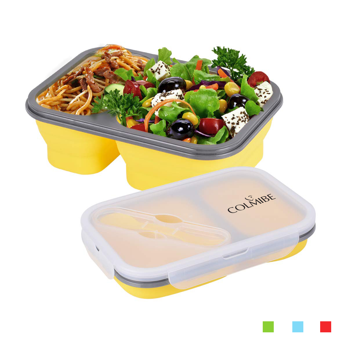2-Compartment Silicone Bento Lunch Box 2