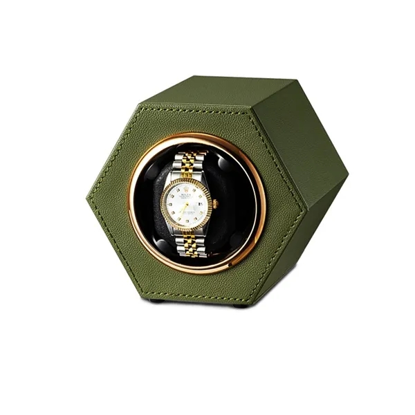 6 Colors Hexagonal Watch Winder Mini Single Rotary Motor Box 6