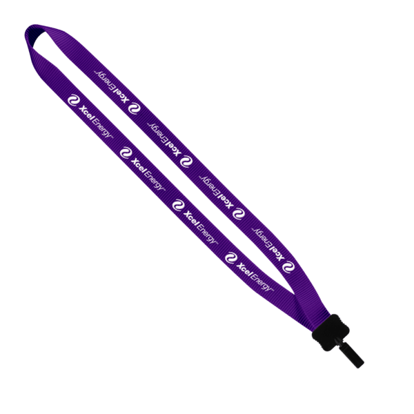 3/4" Smooth Nylon Lanyard with Plastic Clamshell & Bulldog Clip 1