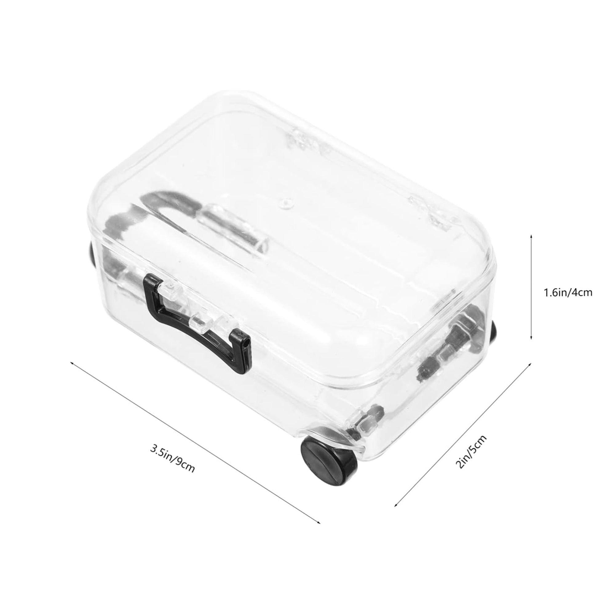 Mini Suitcase Clear Favor Box With Wheels 3