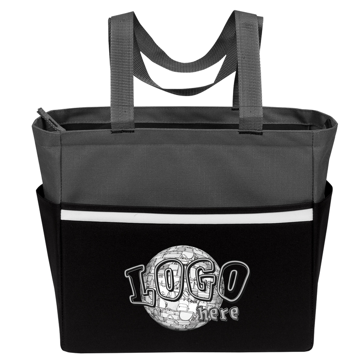 Two-Tone Accent Zip Tote 3