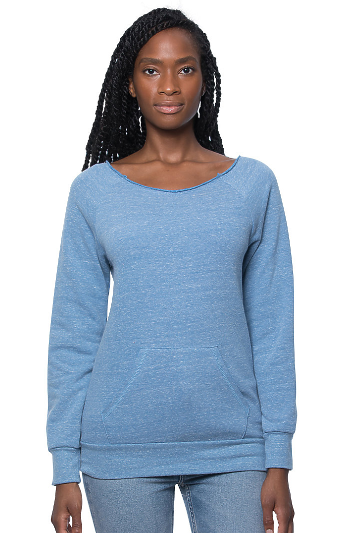 Women's eco Triblend Fleece Raglan w/Pouch Pocket 4
