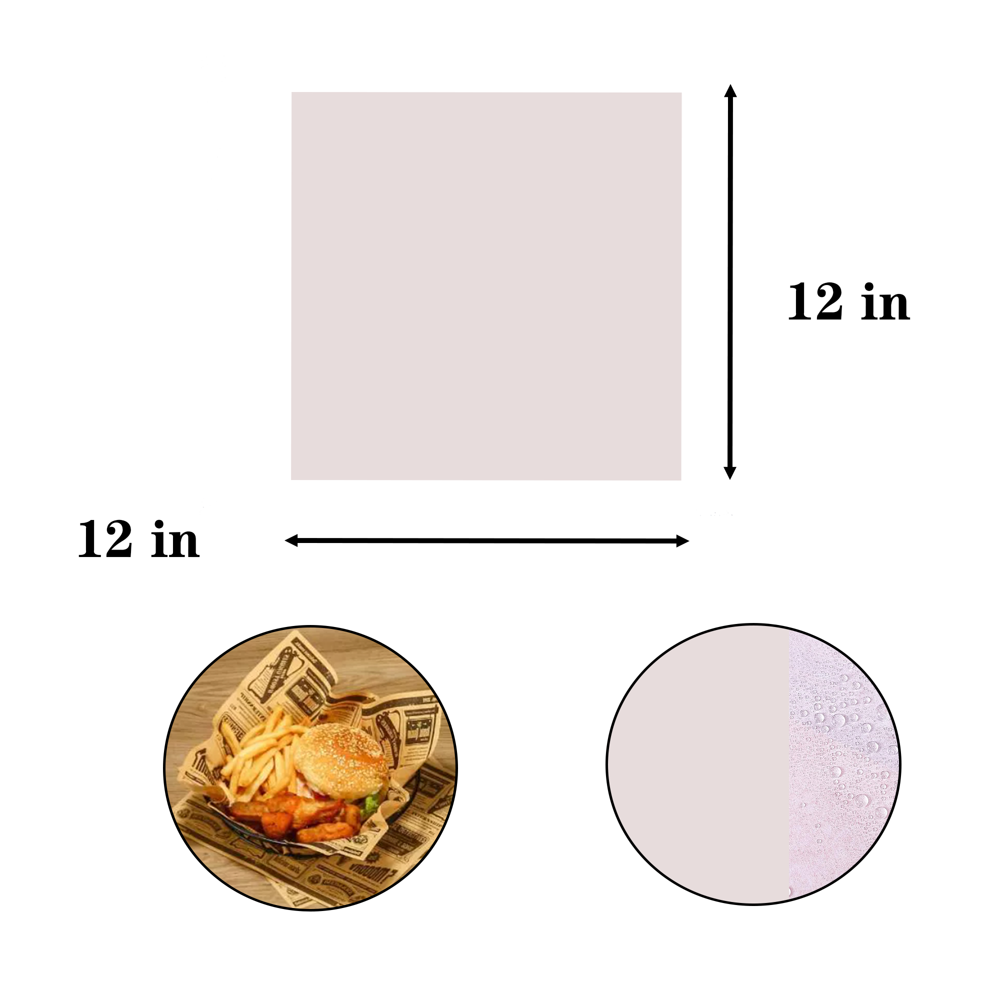 12" x 12" Grease Resistant Food Wrapping Paper 3