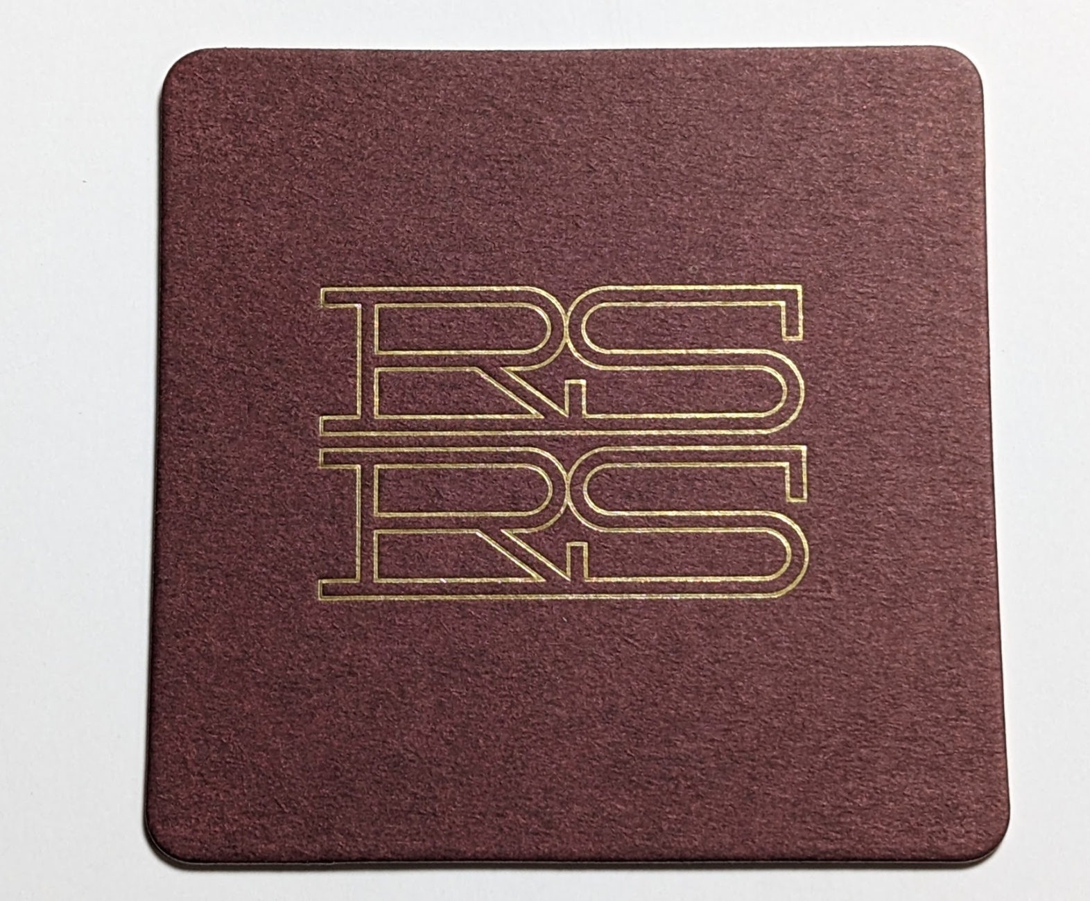 3.5" or 4" square coasters with foil stamp 1 side Lightweight 40pt 3