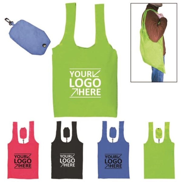 Folding Shopping Grocery Tote, custom tote bag with logo imprint 2