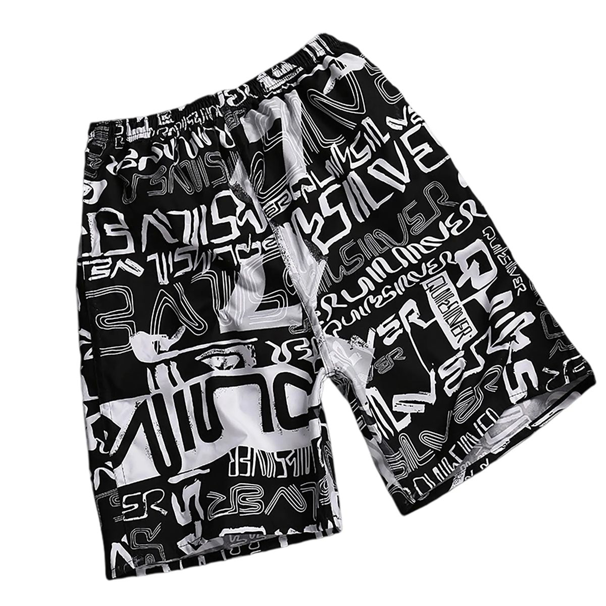 Polyester Beach Shorts with Adjustable Drawstring Waist 28