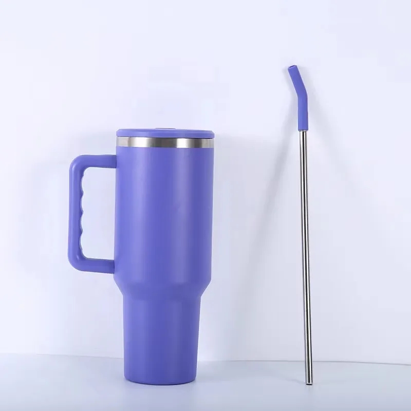 40 oz Tumbler with Handle and Straw Lid 5