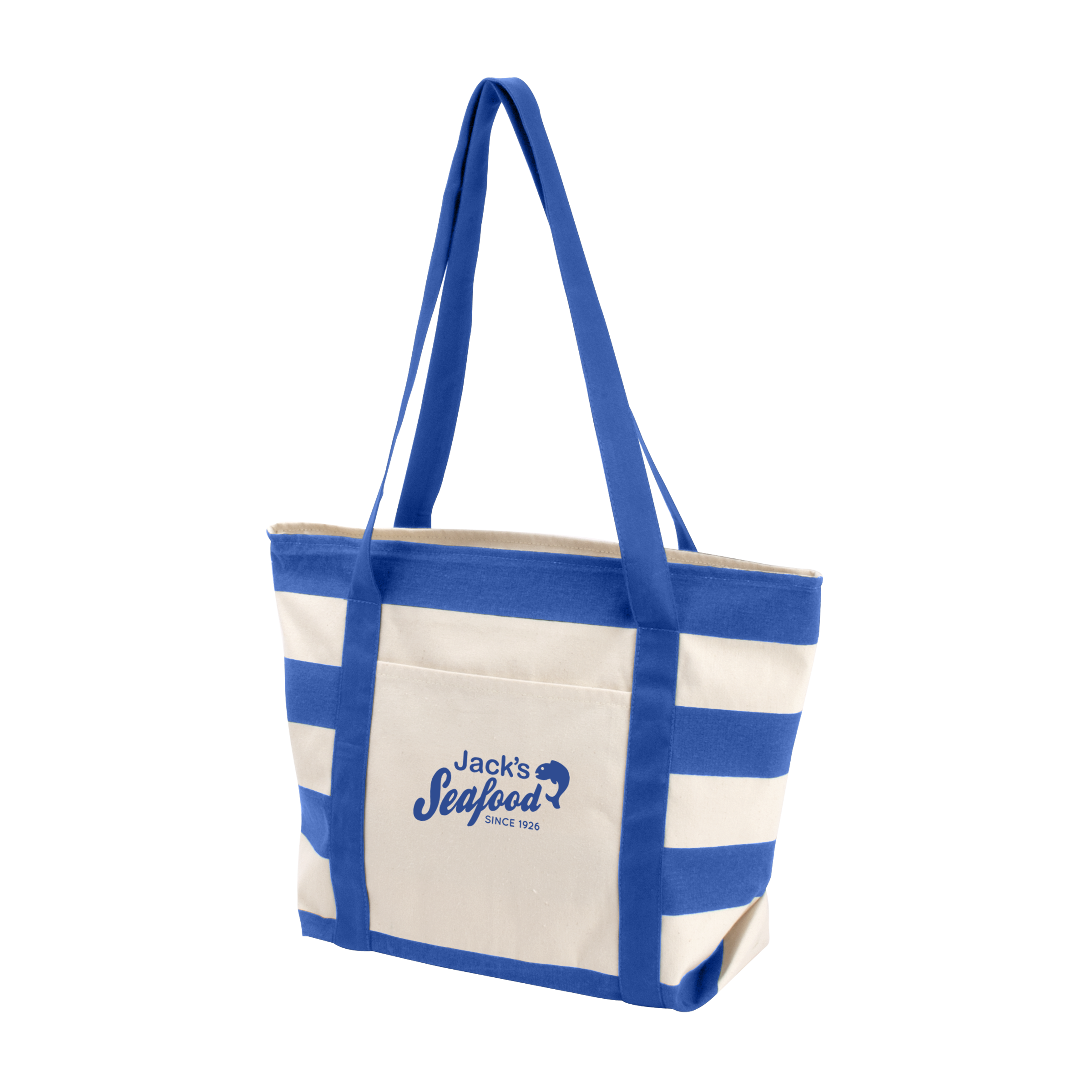 Striped Accent Boat Tote