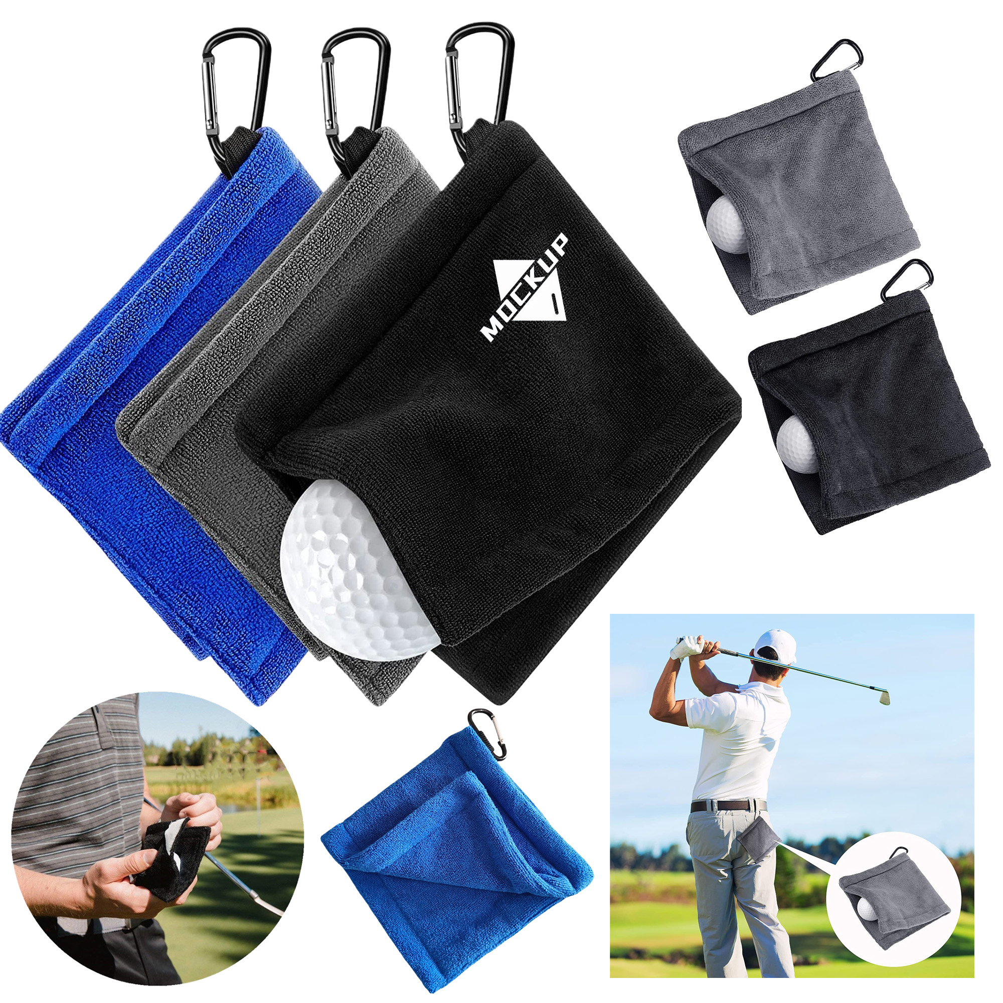 Pocket Wet and Dry Golf Ball Towel 2
