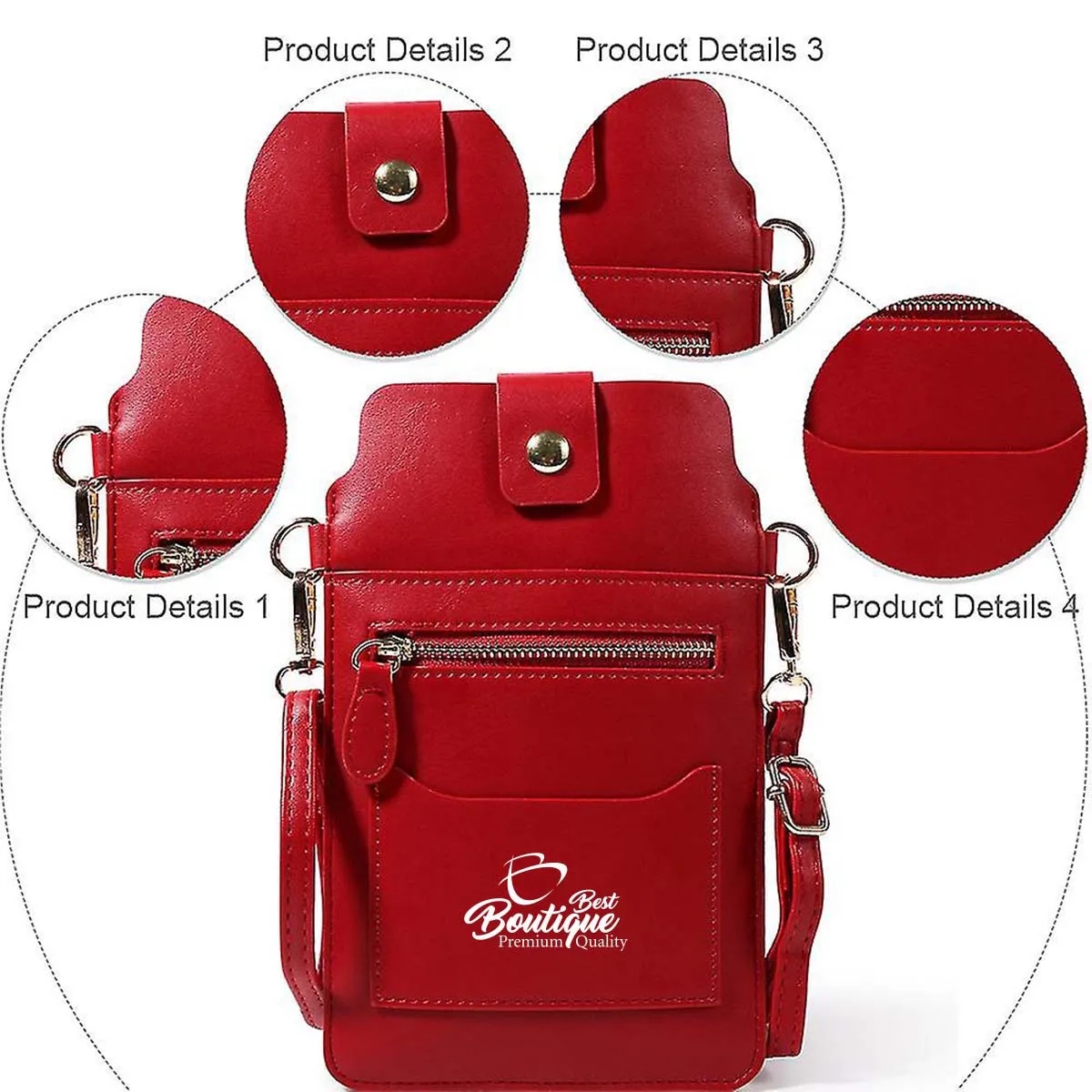 Multifunction  clear touch screen Crossbody Purse 3