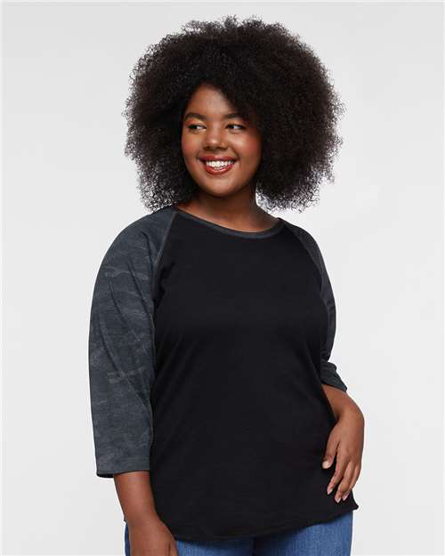 Women's Baseball Fine Jersey Three-Quarter Sleeve Tee - 3530 8