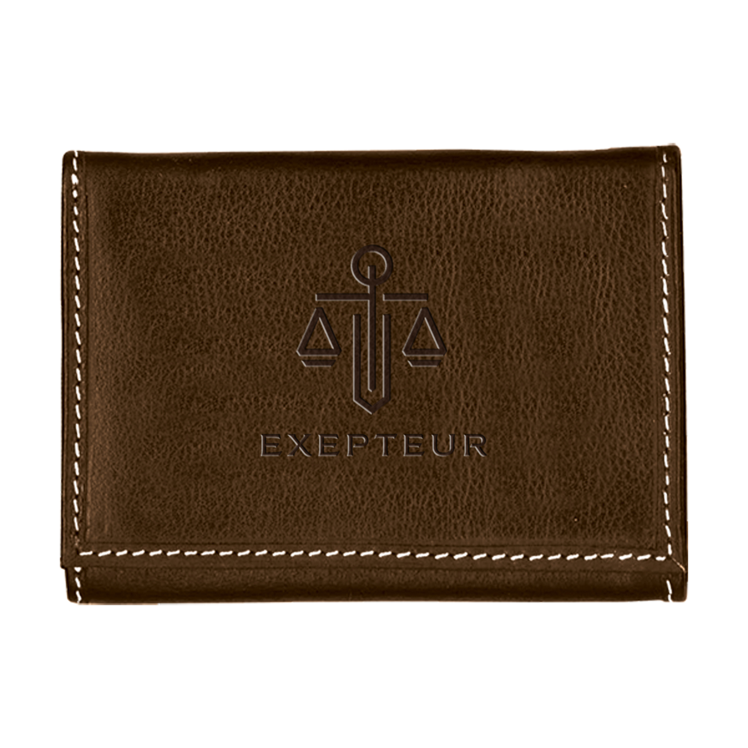 Andrew Philips® Leather Contrast Stitch Tri-Fold Wallet 12