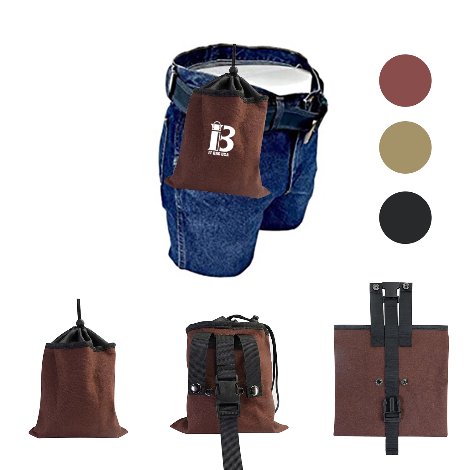 Mushroom Foraging Bag Waxed Canvas Collapsible Camping Pouch 1