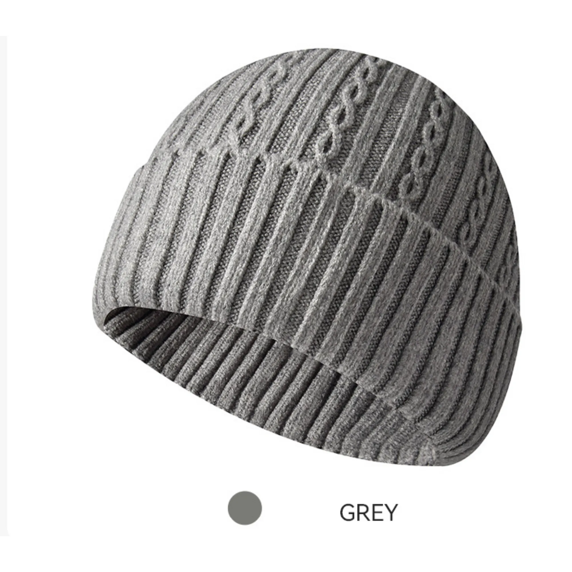 Winter Casual Solid Color Knitted Beanie Hat 2