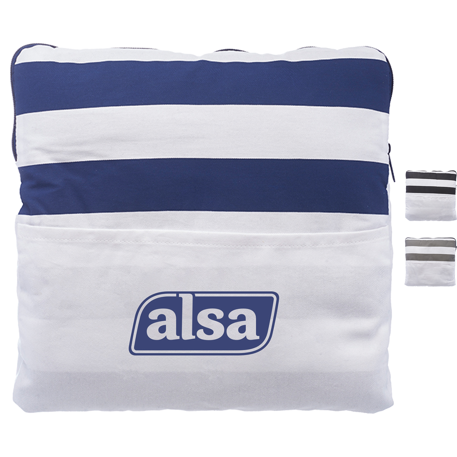 2-in-1 Travel Pillow Blankets w/ Matching Zipper and Pockets 3