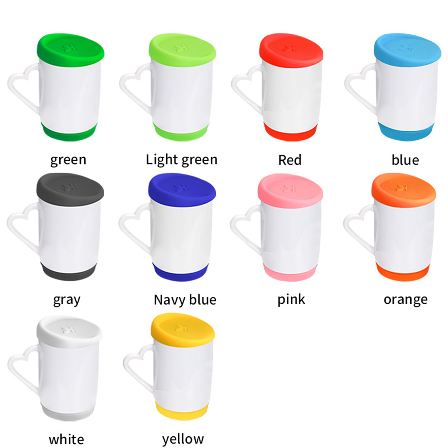 11oz ceramic Blank white mugs w/ silicone cover and bottom 5