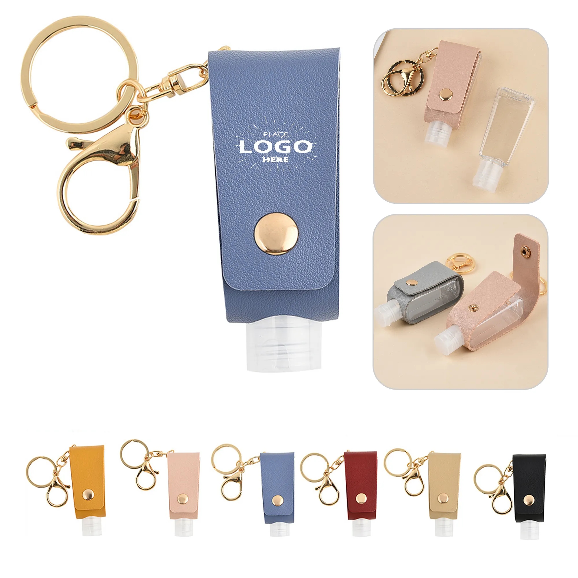 Leather Keychain Holder for Hand Sanitizer 5