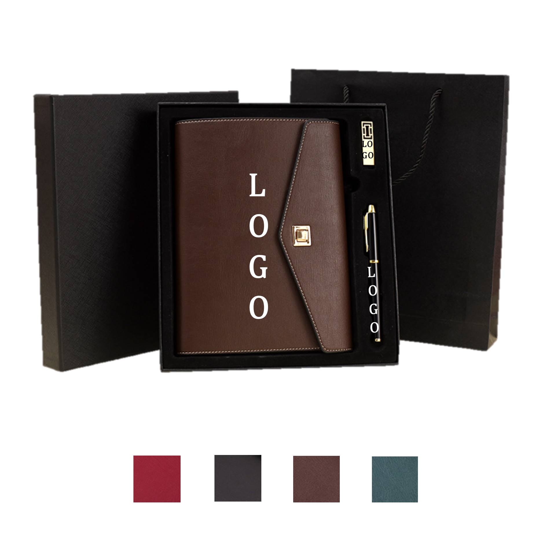 Notebook Pen And Flash Drive Business Set 2