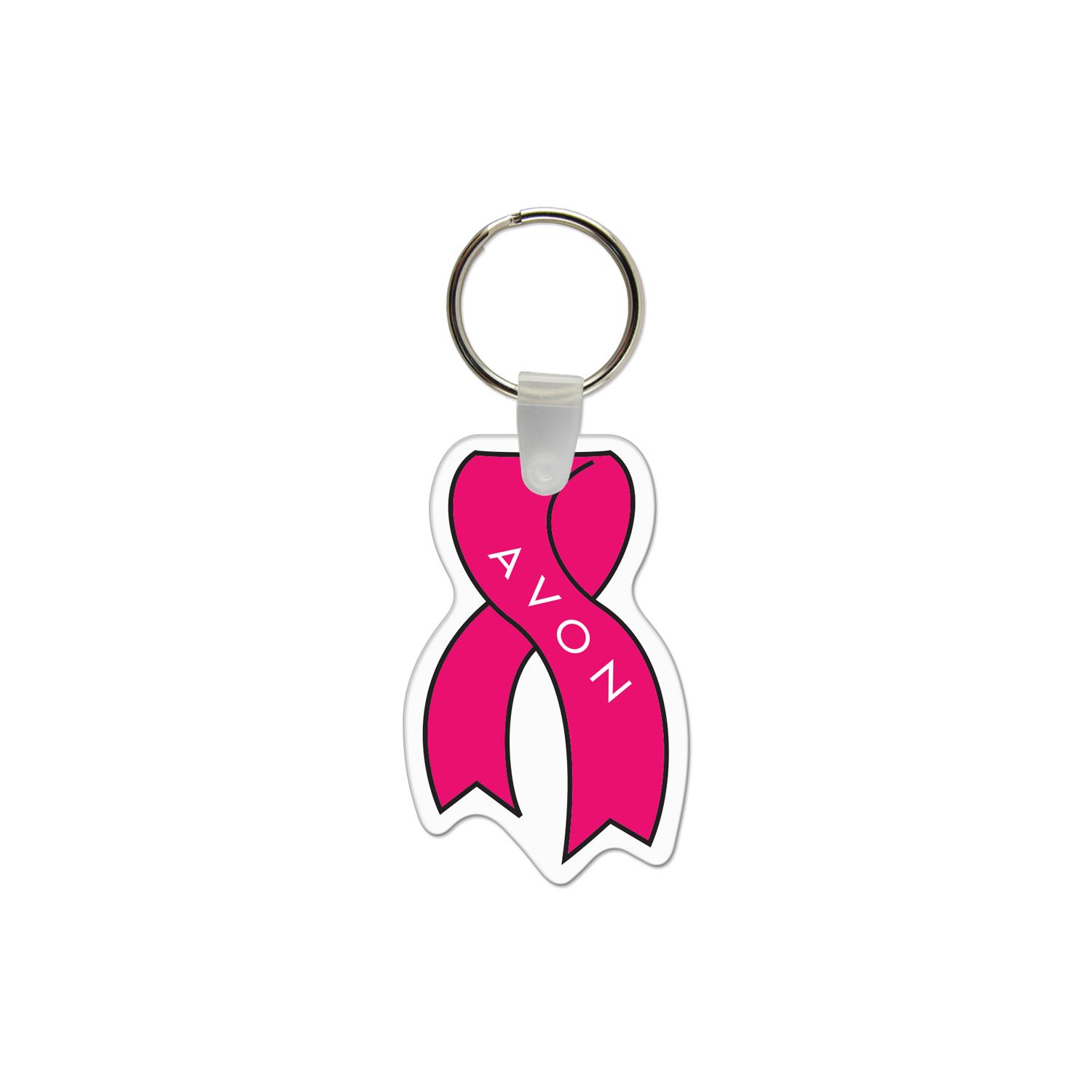 Ribbon Shaped USA Made Vinyl Keychain 2