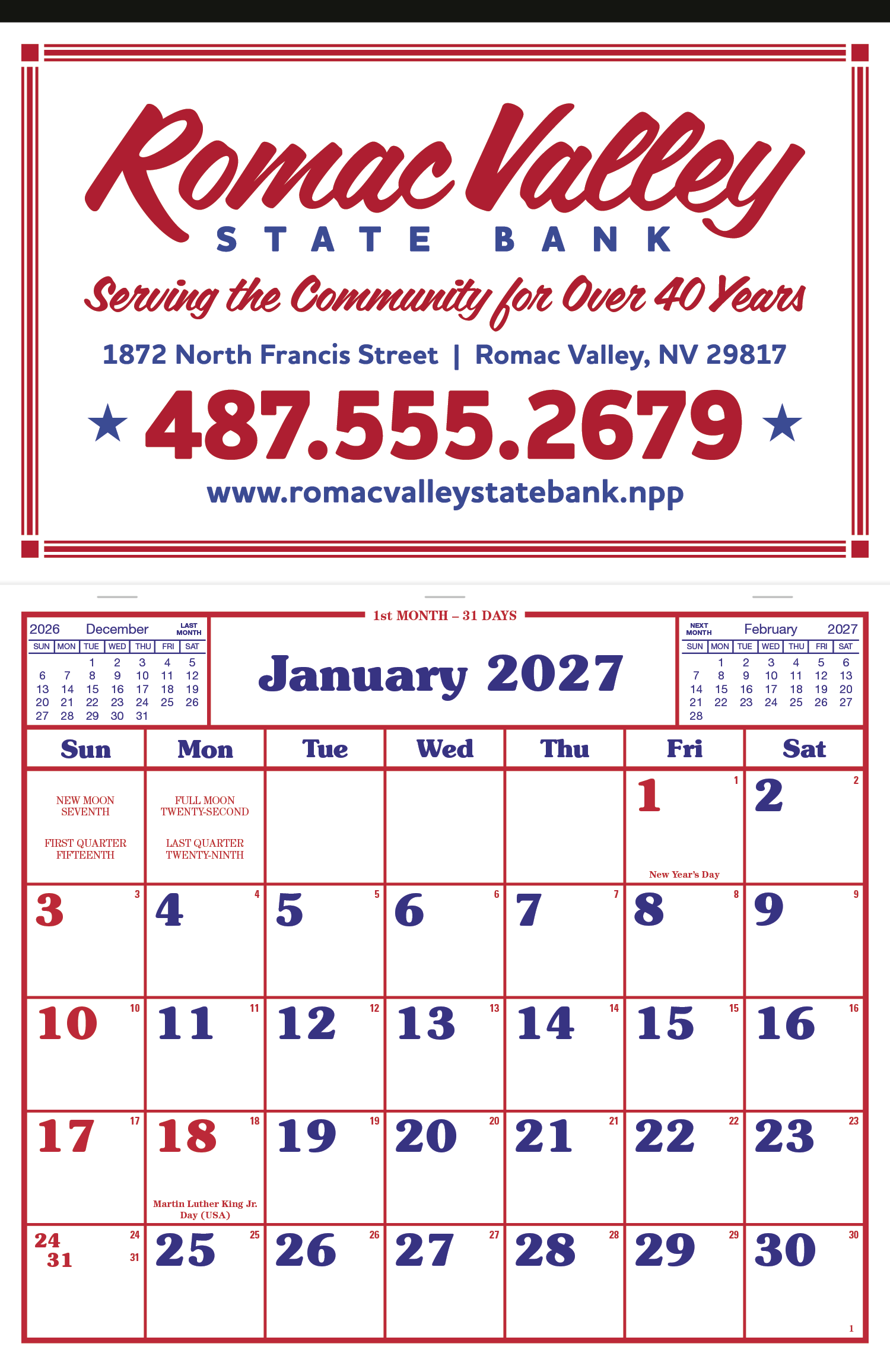 Skinner & Kennedy® Apron Style Calendar 33