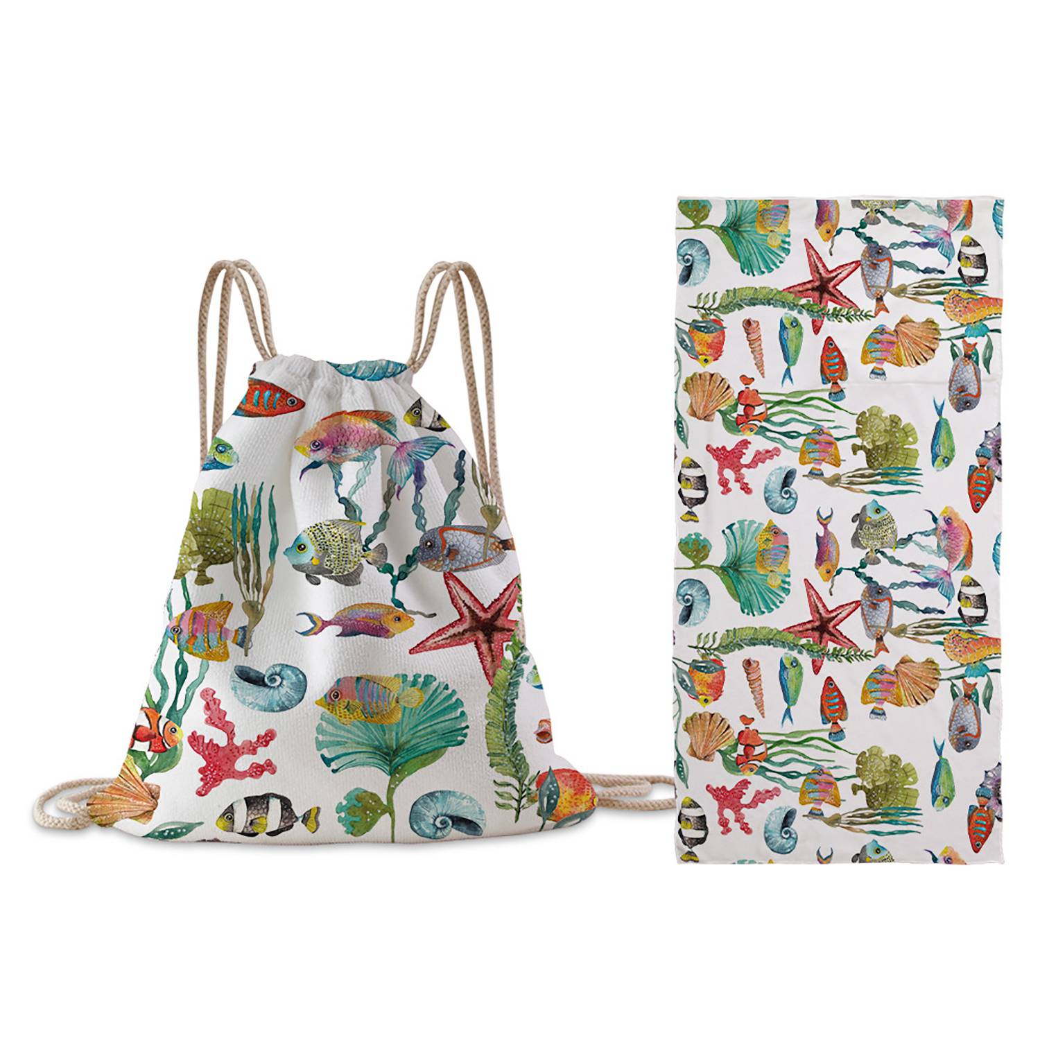 Folding Beach Towel w/ Drawstring Bag 4