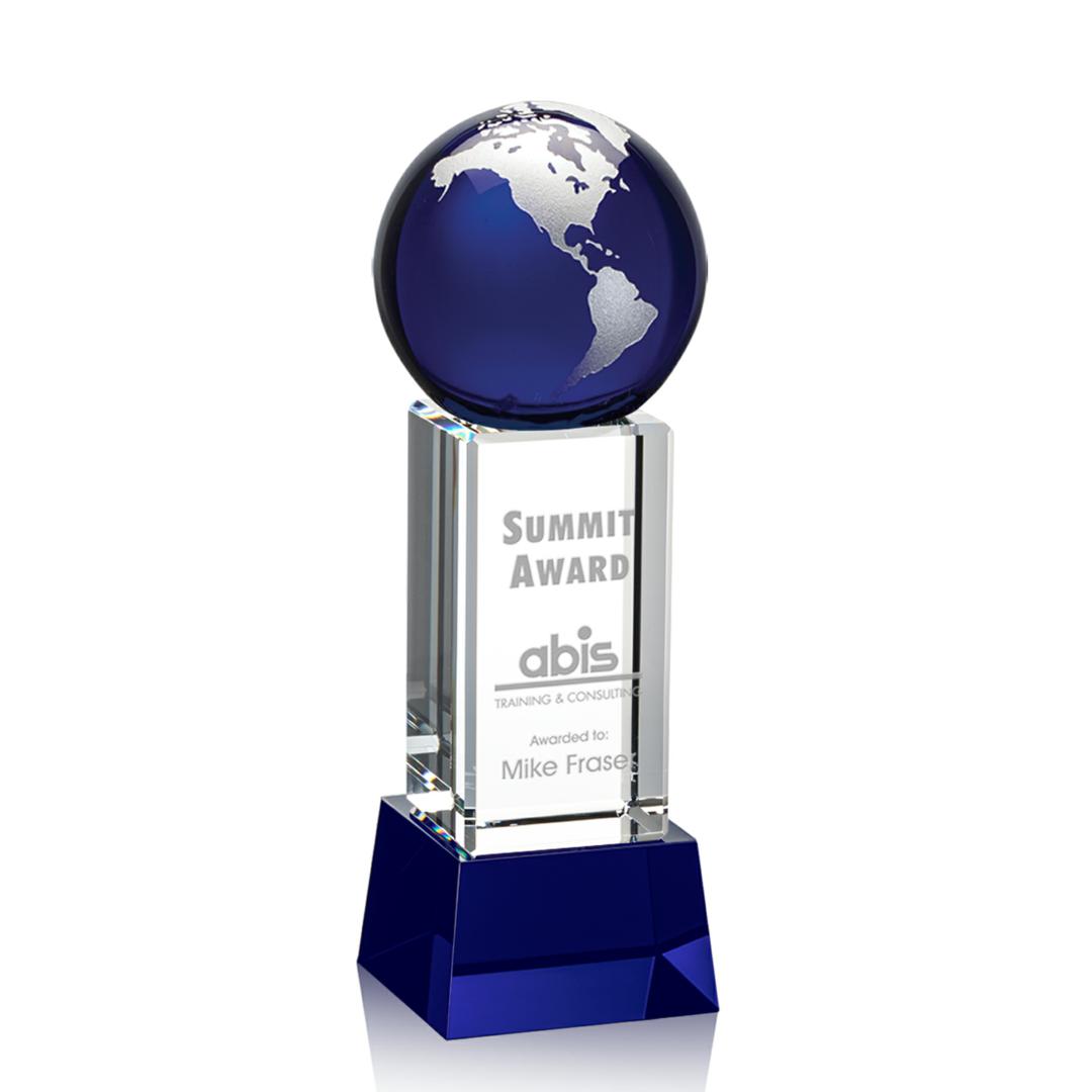 Luz Globe Award on Base - Blue/Silver 1