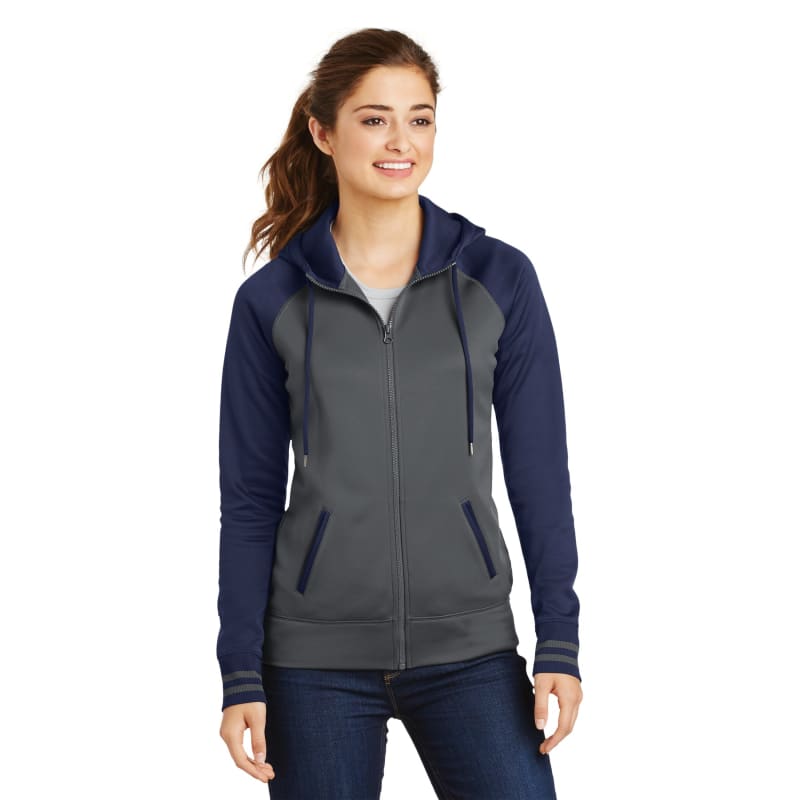 Sport-Tek Women's Sport-Wick Varsity Fleece Full-Zip Hooded Jacket. 14