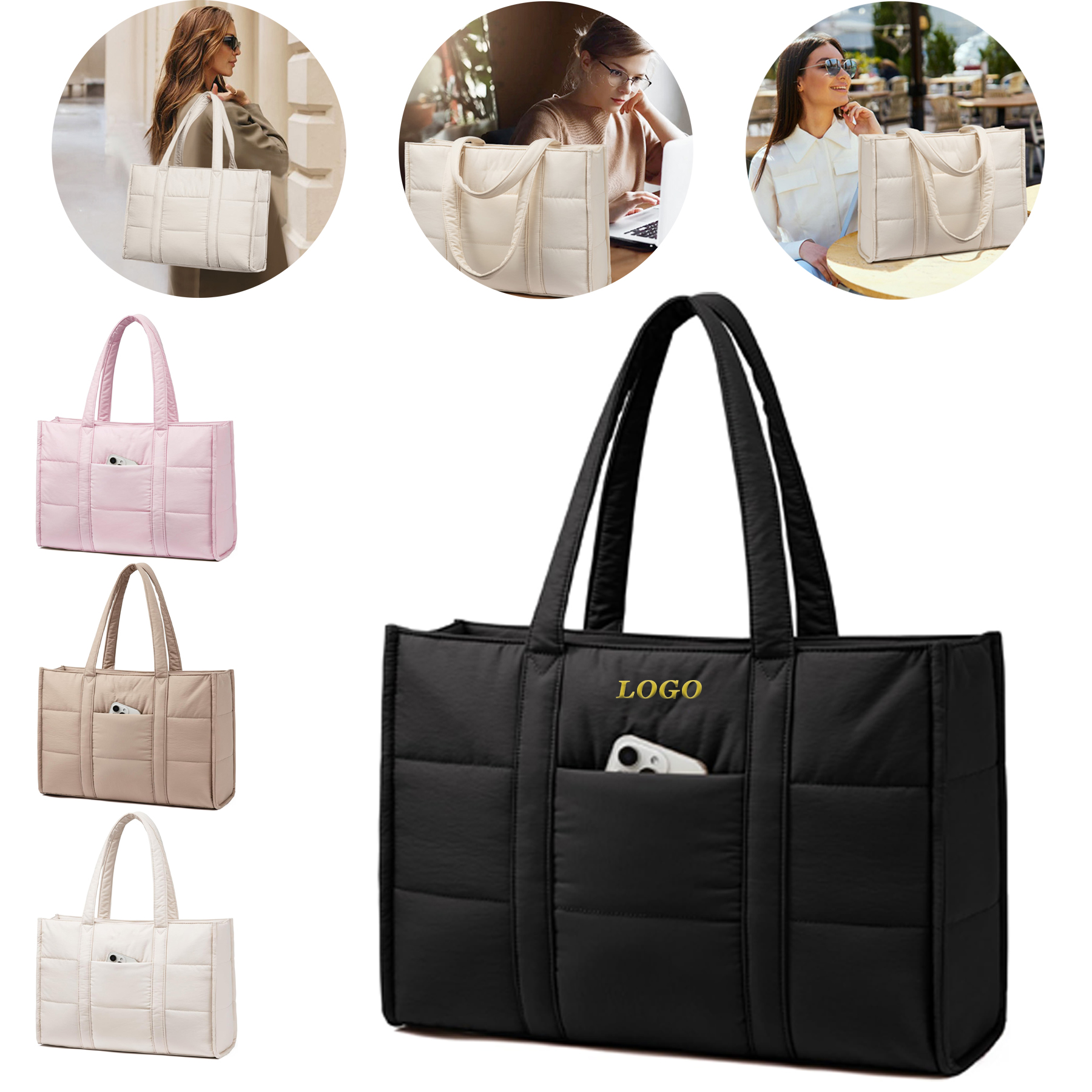 Laptop Puffer Tote Bag 2