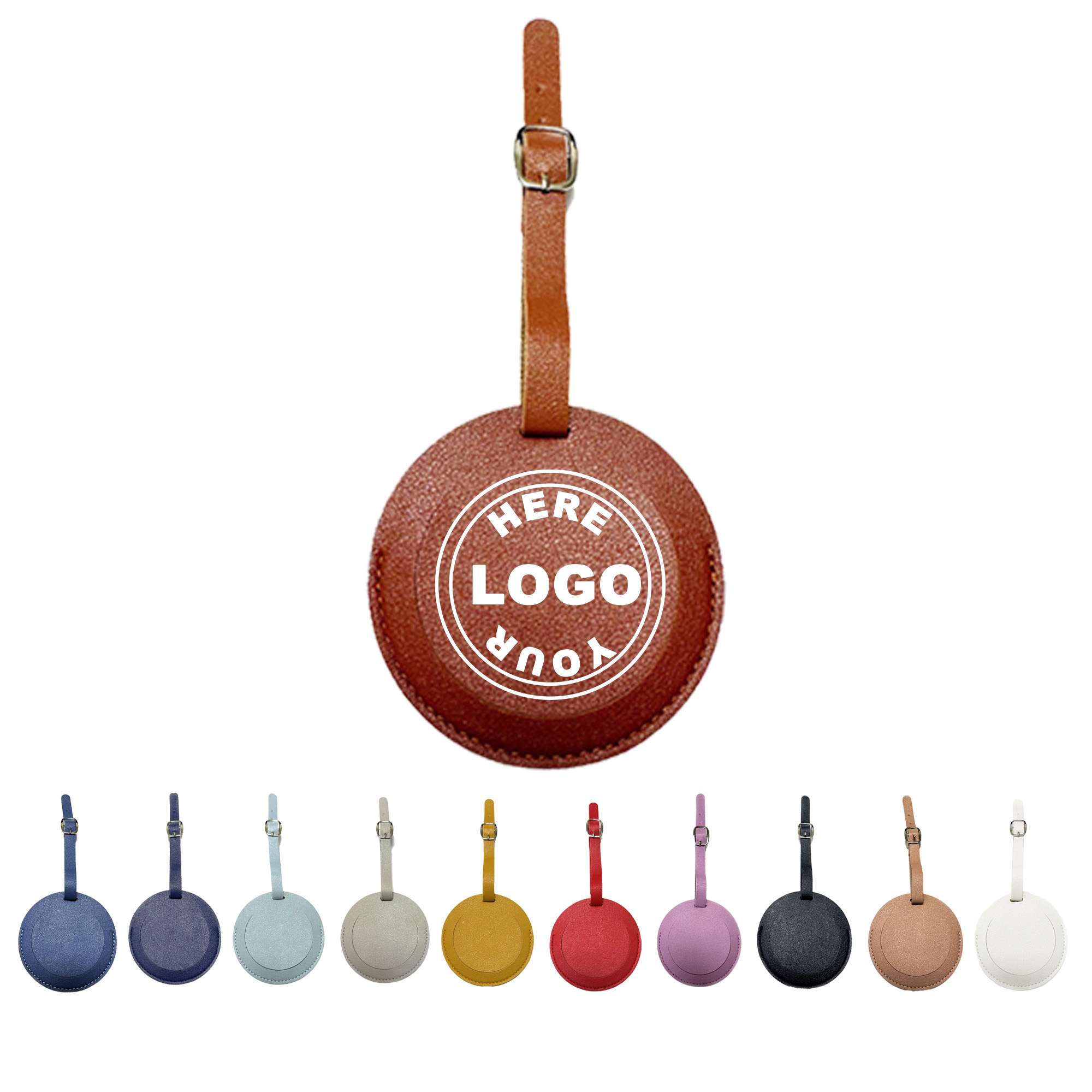 PU Leather Round Luggage Tag 2