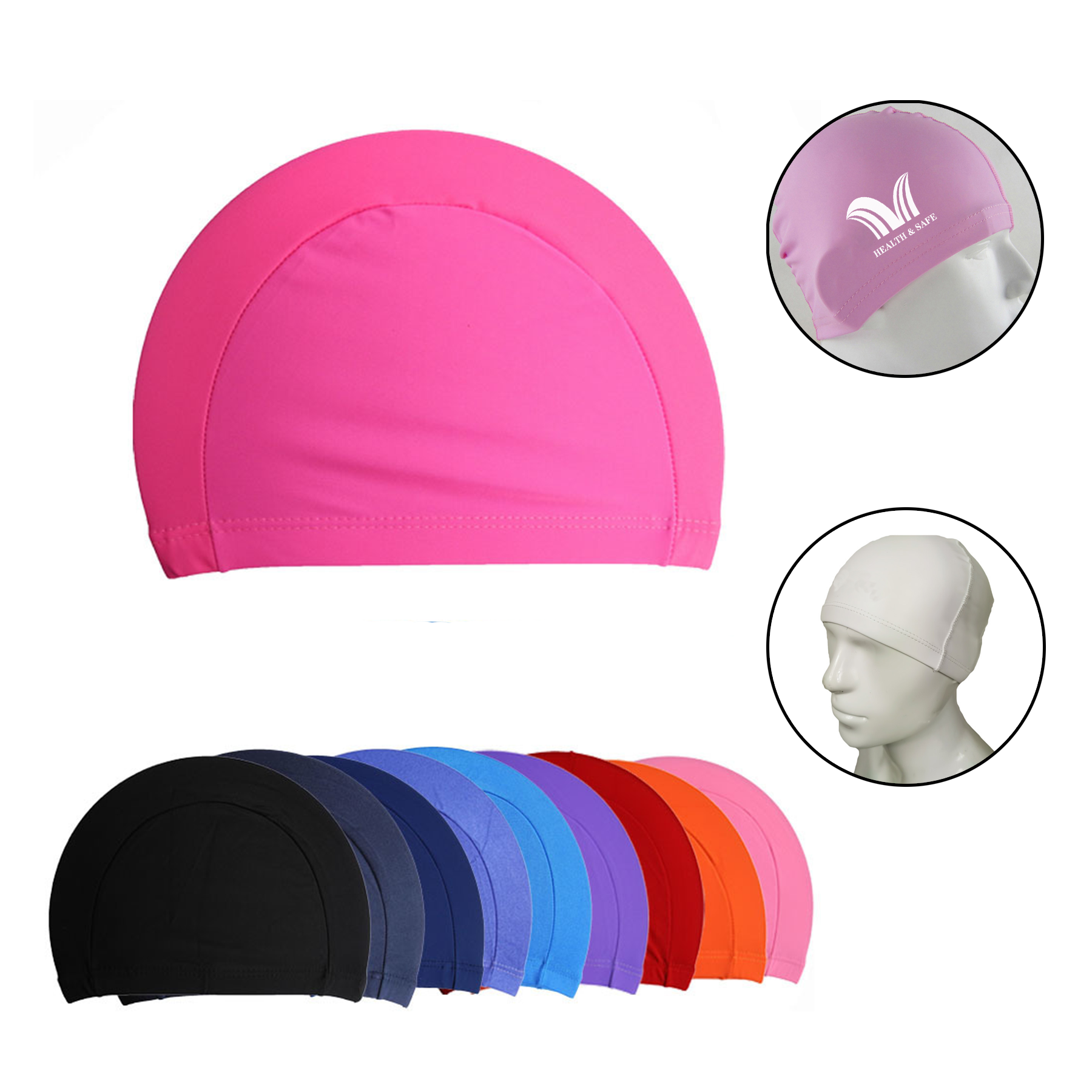 Lycra Swimming Hat Bathing Cap for Women Men 5