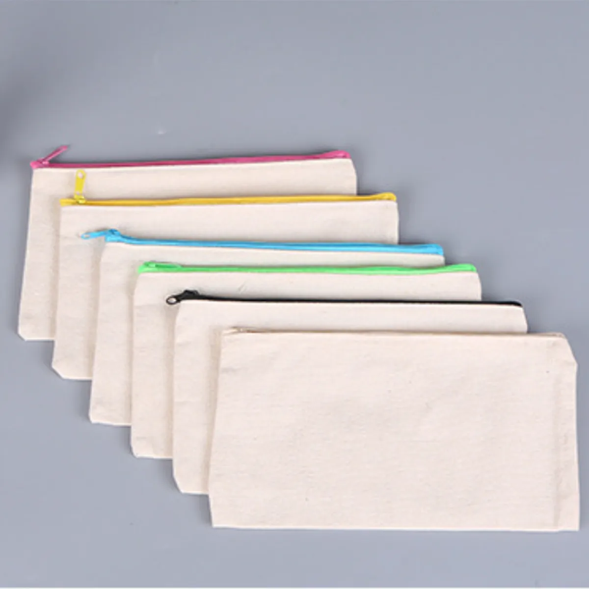 10 Pcs Zipper Cotton Canvas Pencil Bag 3
