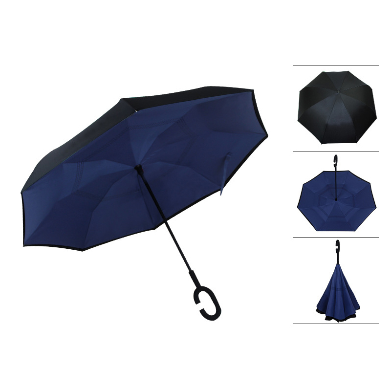 Inverted Reverse Umbrella with C-Shaped Handle 12