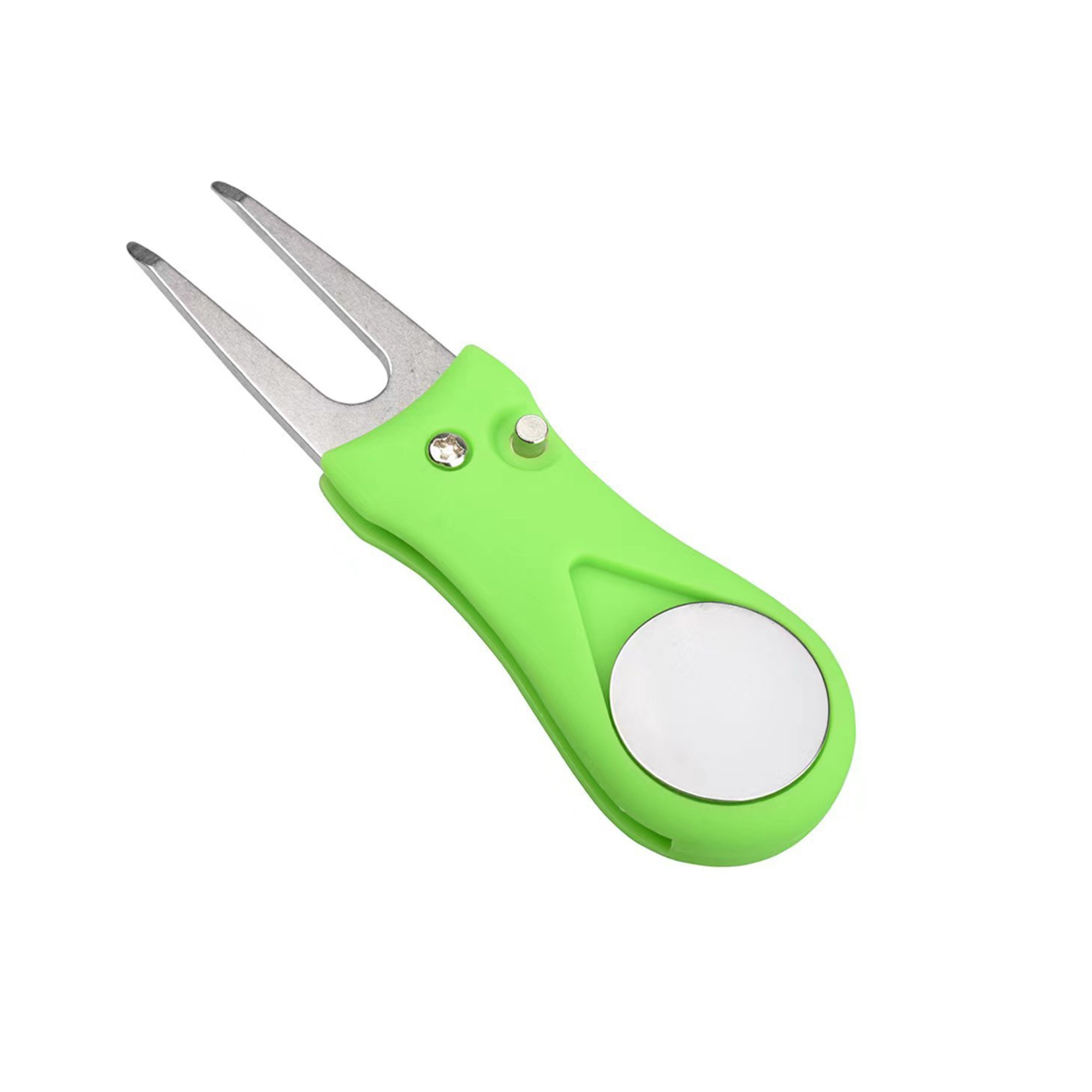 Foldable Golf Divot Tool With Plastic Handle Steel Fork 4.3" X 1" 5