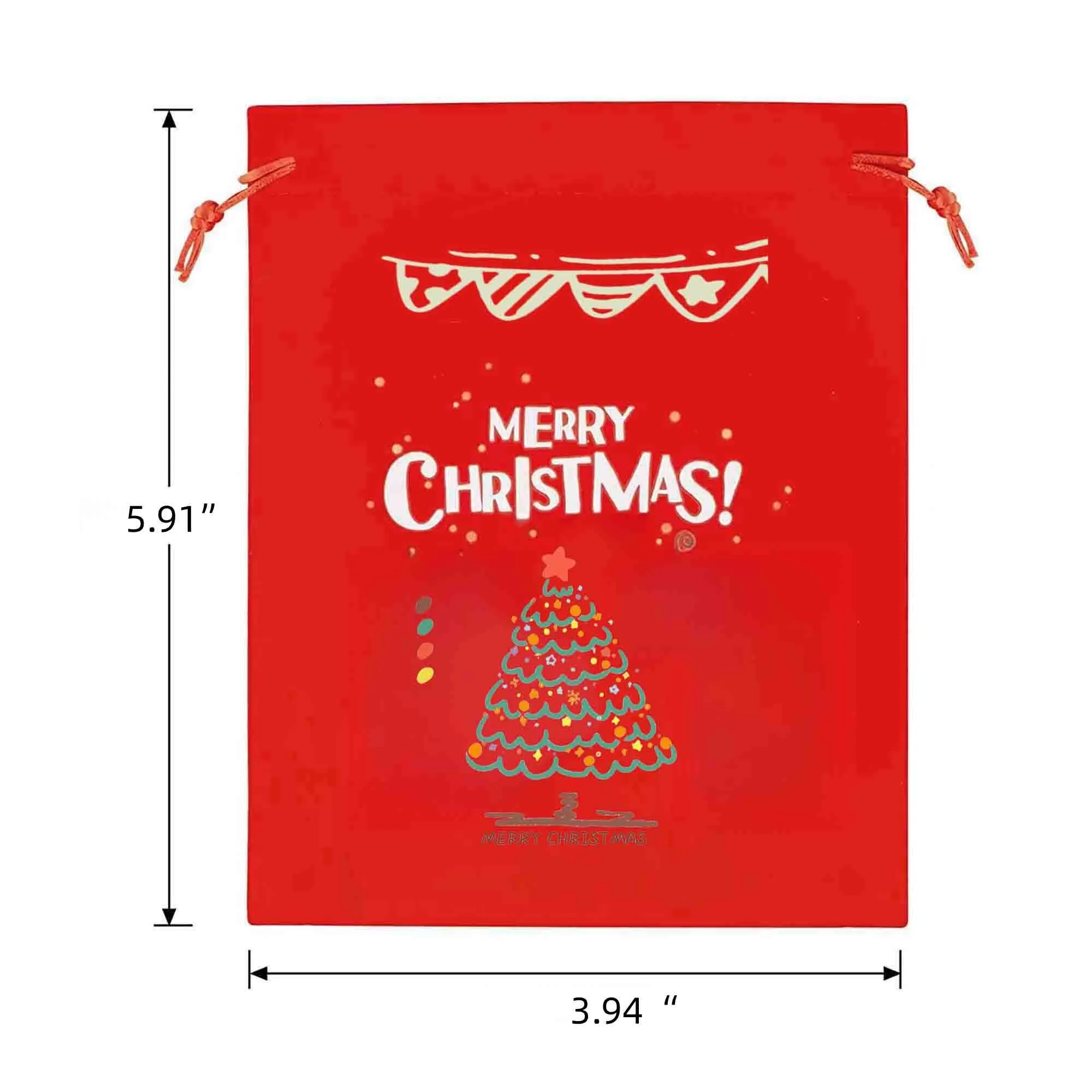 Christmas Drawstring Gift Bags with Tags tote 2
