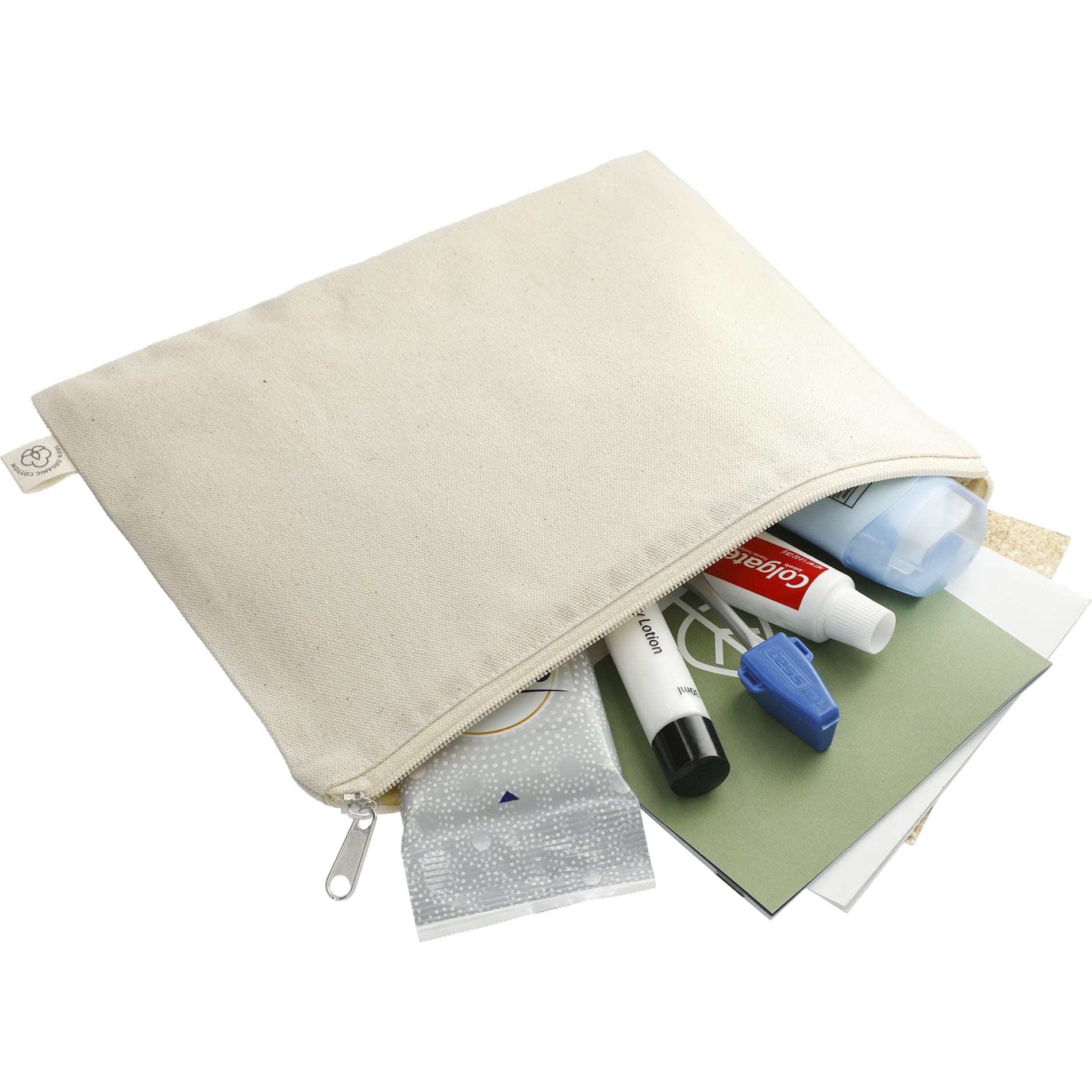Organic Cotton Flat Travel Pouch 2