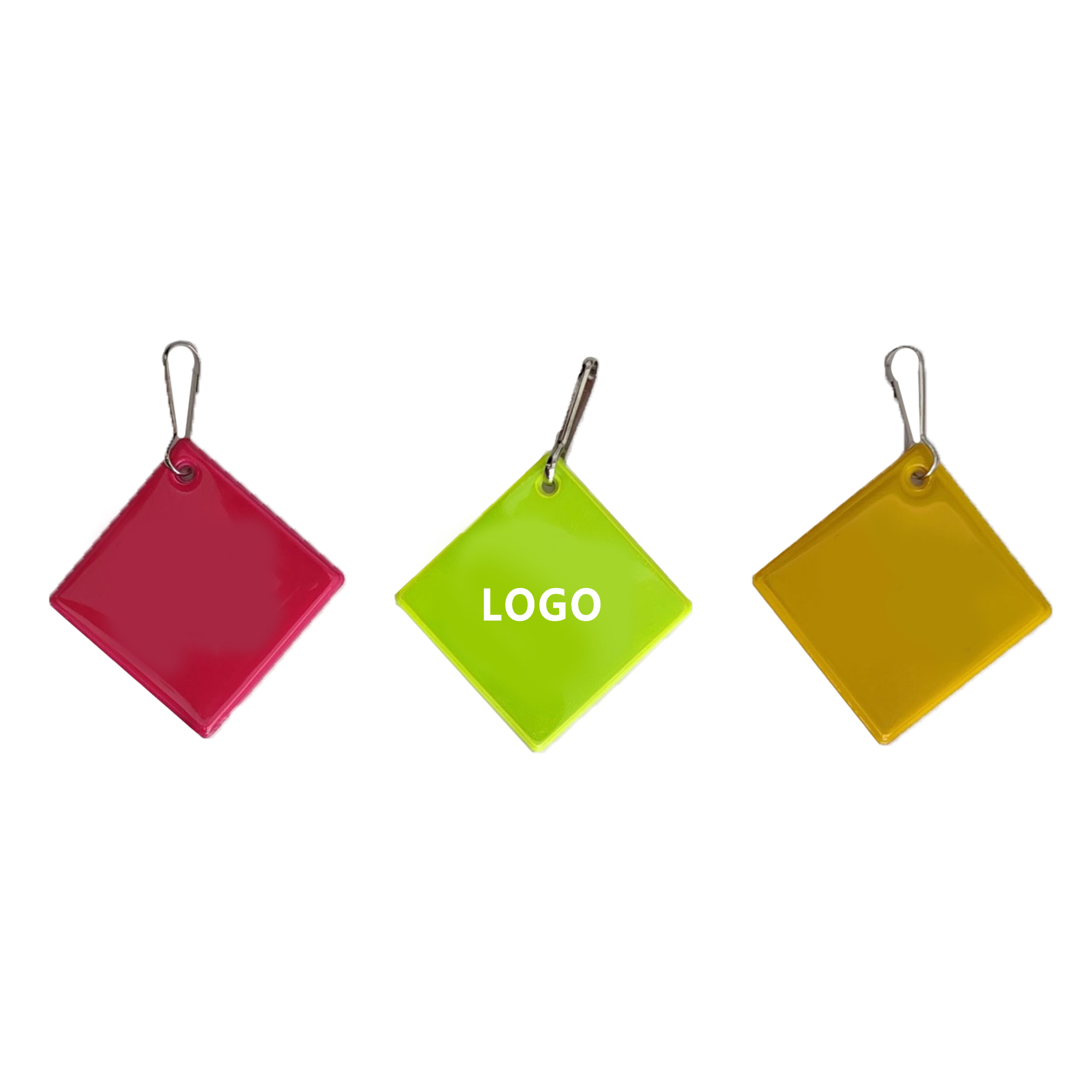 Square Safety Reflector Zipper Pull Keychain 2