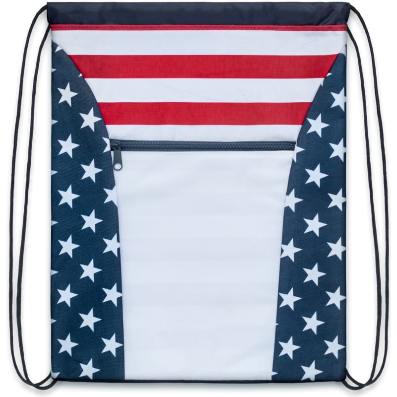 Custom American Flag Drawstring Tote Bags 17