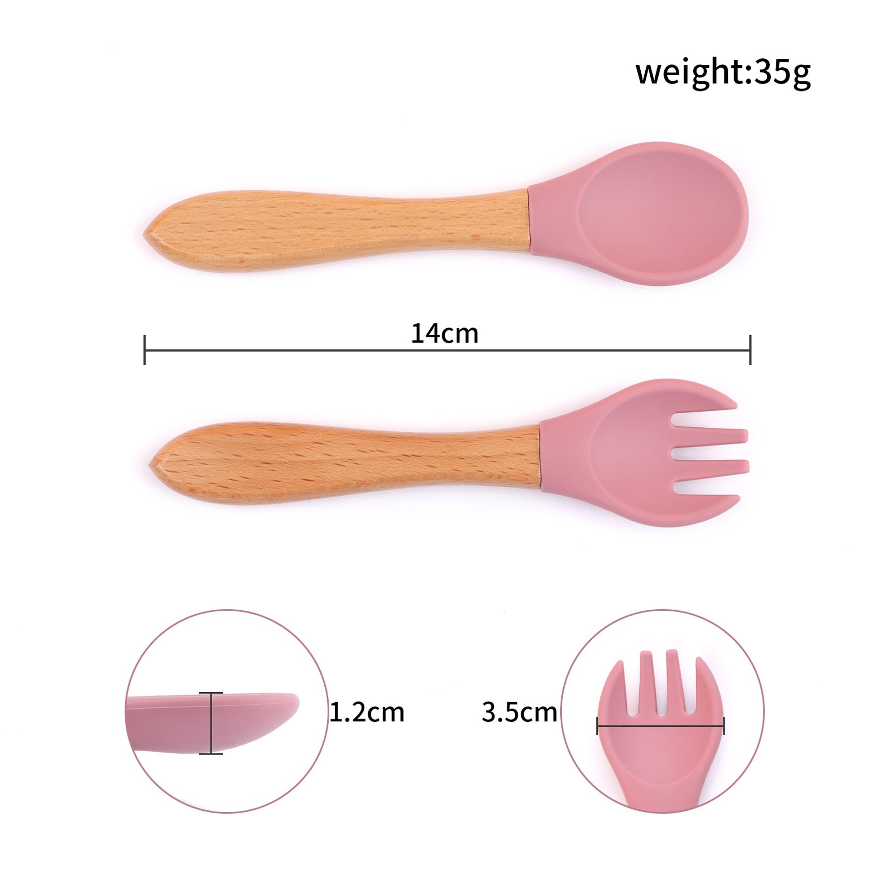 Eco-Friendly Bamboo and Silicone Baby Feeding Set 4
