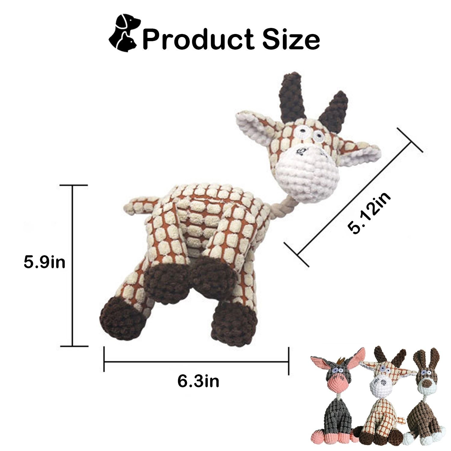 Pet Crinkle Dog Toy No Stuffing Animals 14