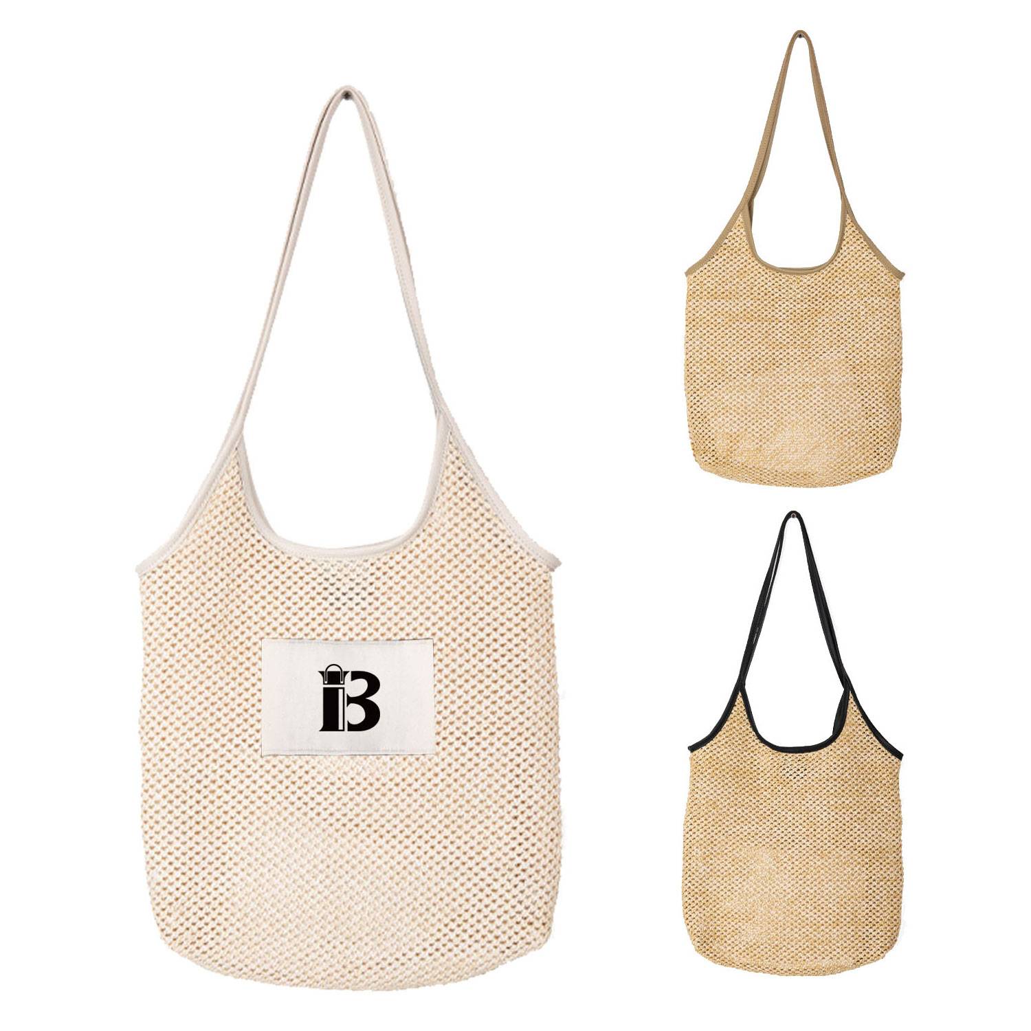 Straw Mesh Tote Bag