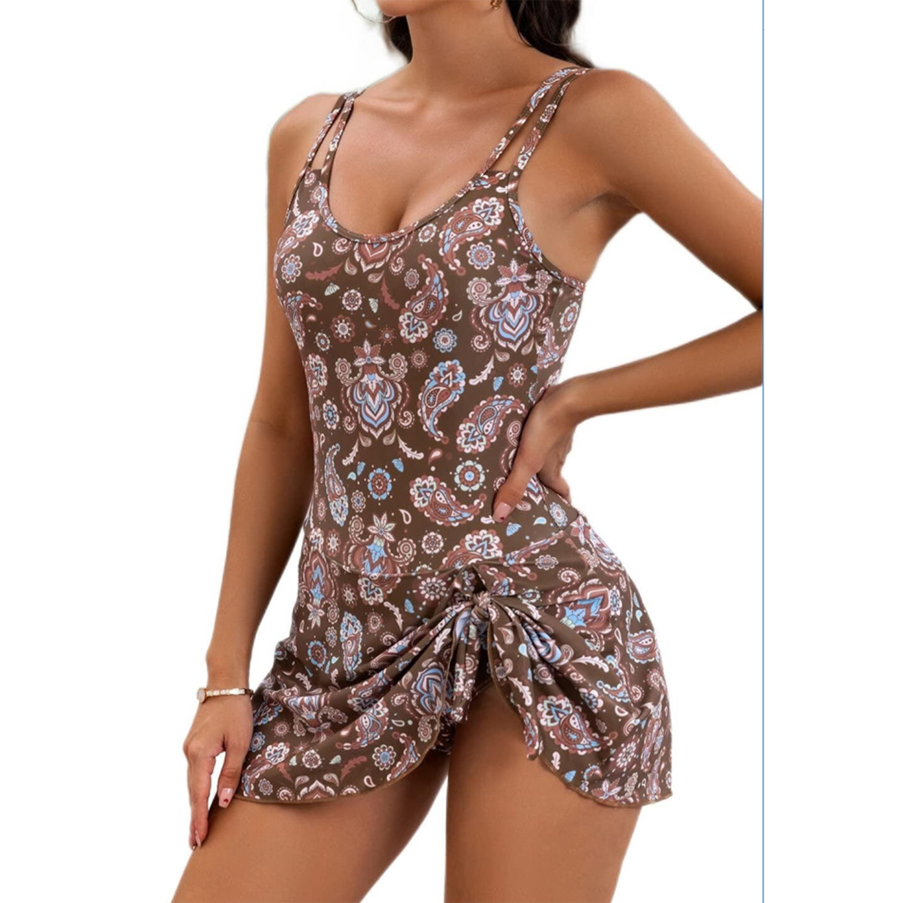 Women One Piece Swimdress 12