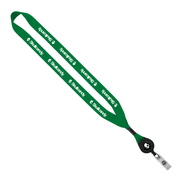 3/4" Polyester Lanyard with Metal Crimp & Retractable Badge Reel 284