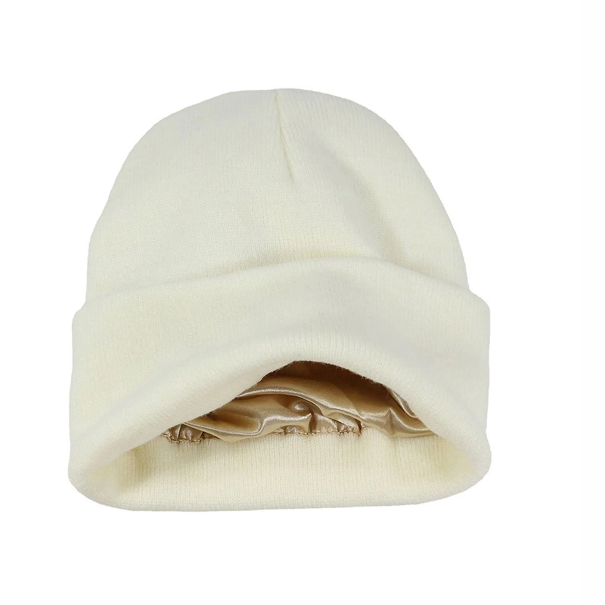 Knitted Beanie Cap with Satin Lining 8