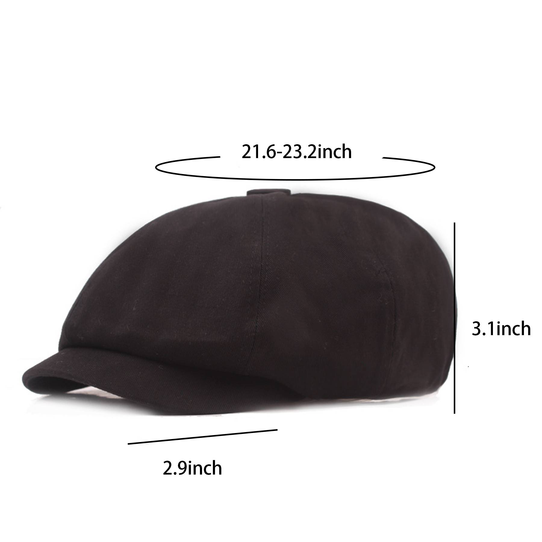 Men's Newsboy Flat Cap 100% Cotton 6