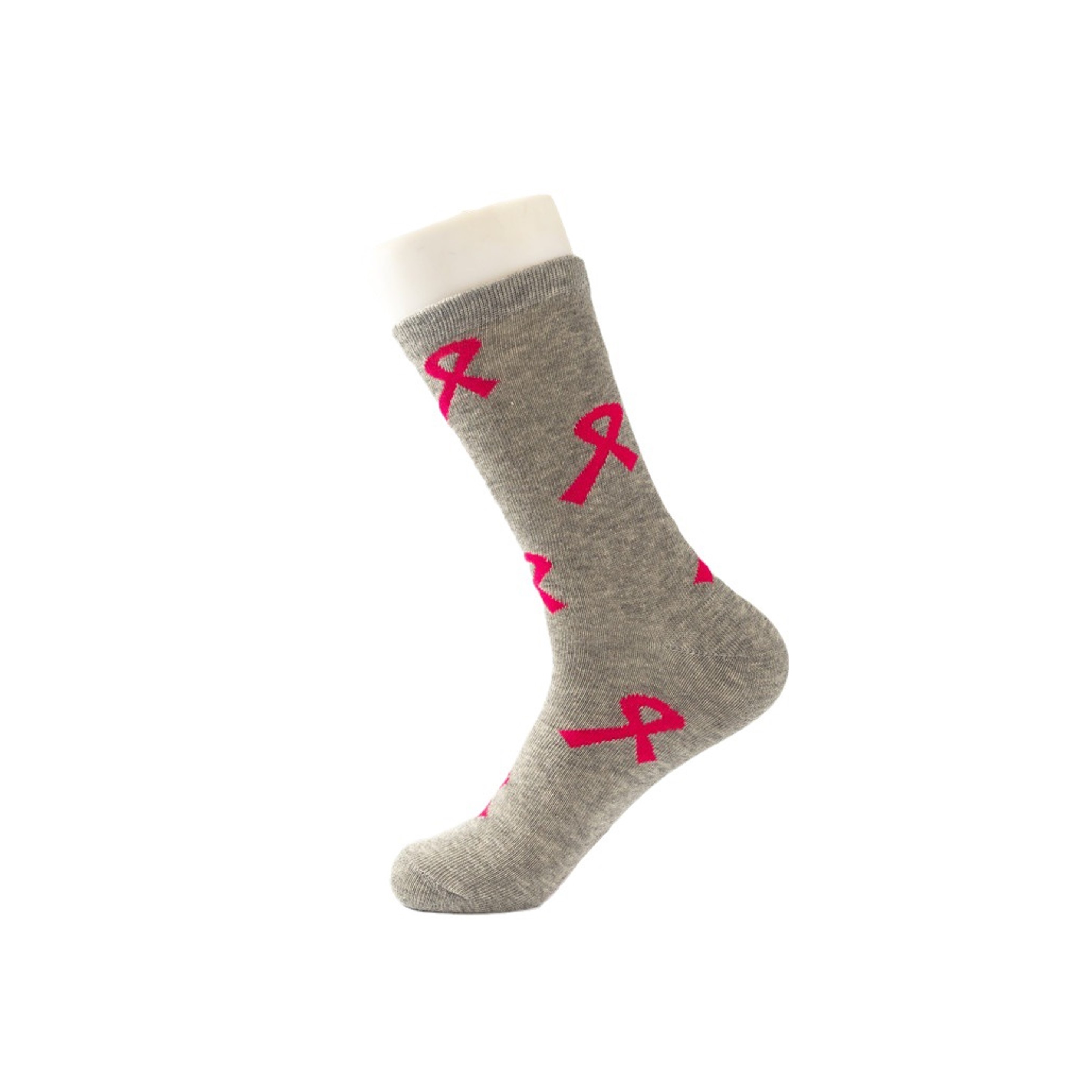 Pink Ribbon Crew Sock (direct import) 4
