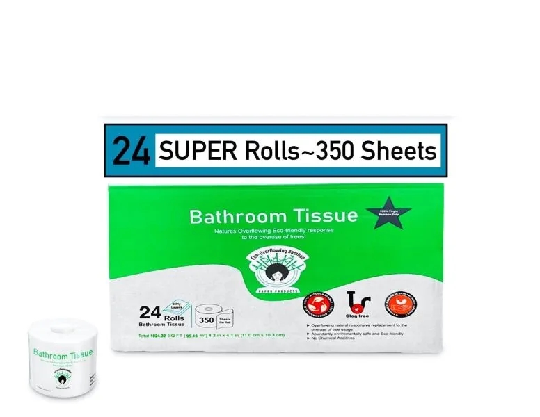 Eco-Overflowing Bamboo PP White Diamond Print Toilet Tissue 1
