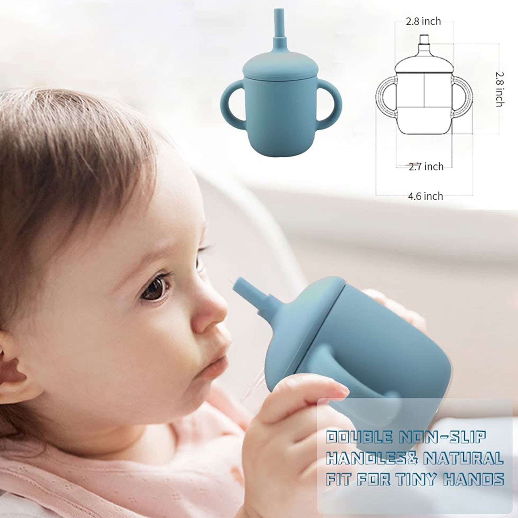 Silicone Training Cup Sippy Cup With Straw 1
