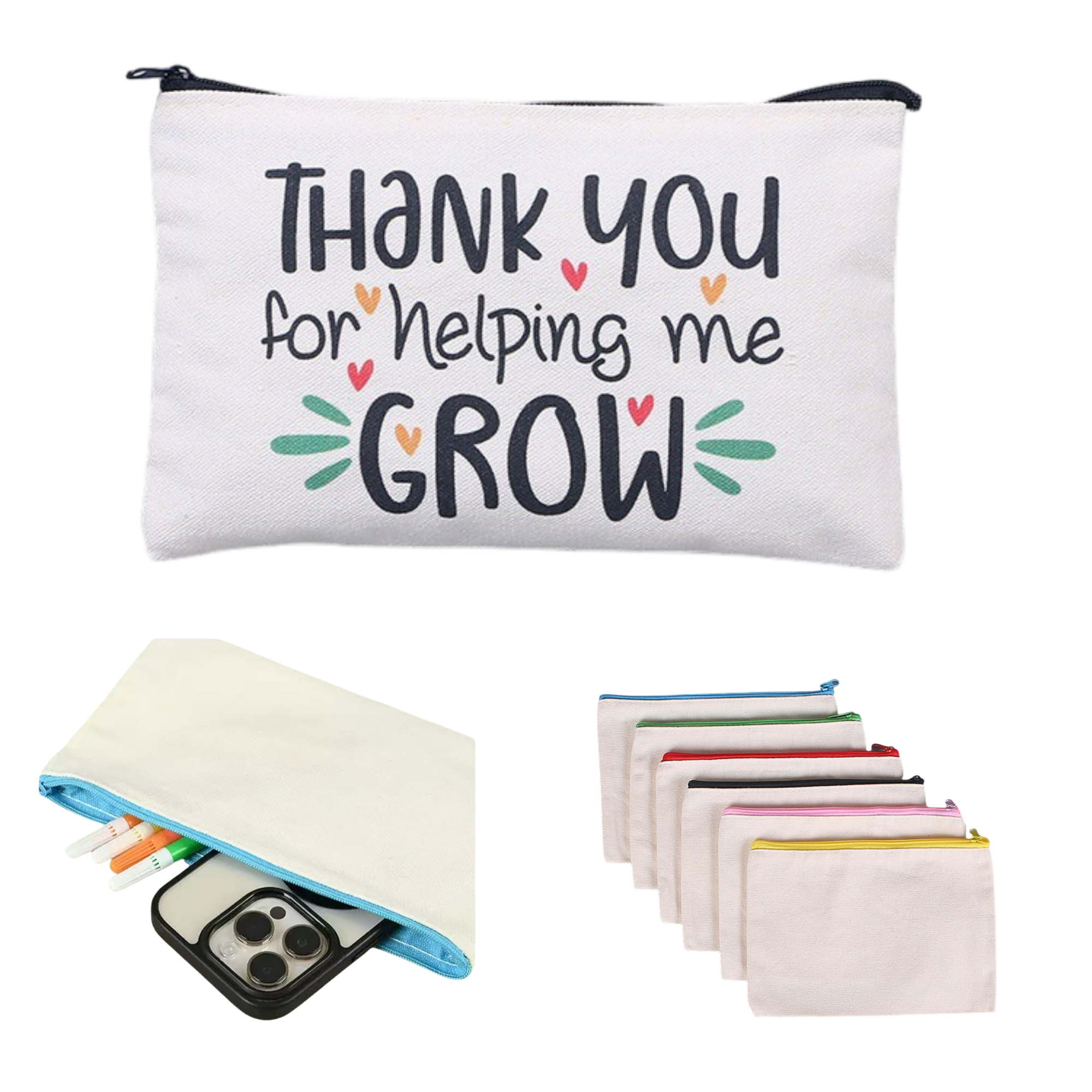Cotton Canvas Zipper Bag, custom tote bag with logo imprint 2
