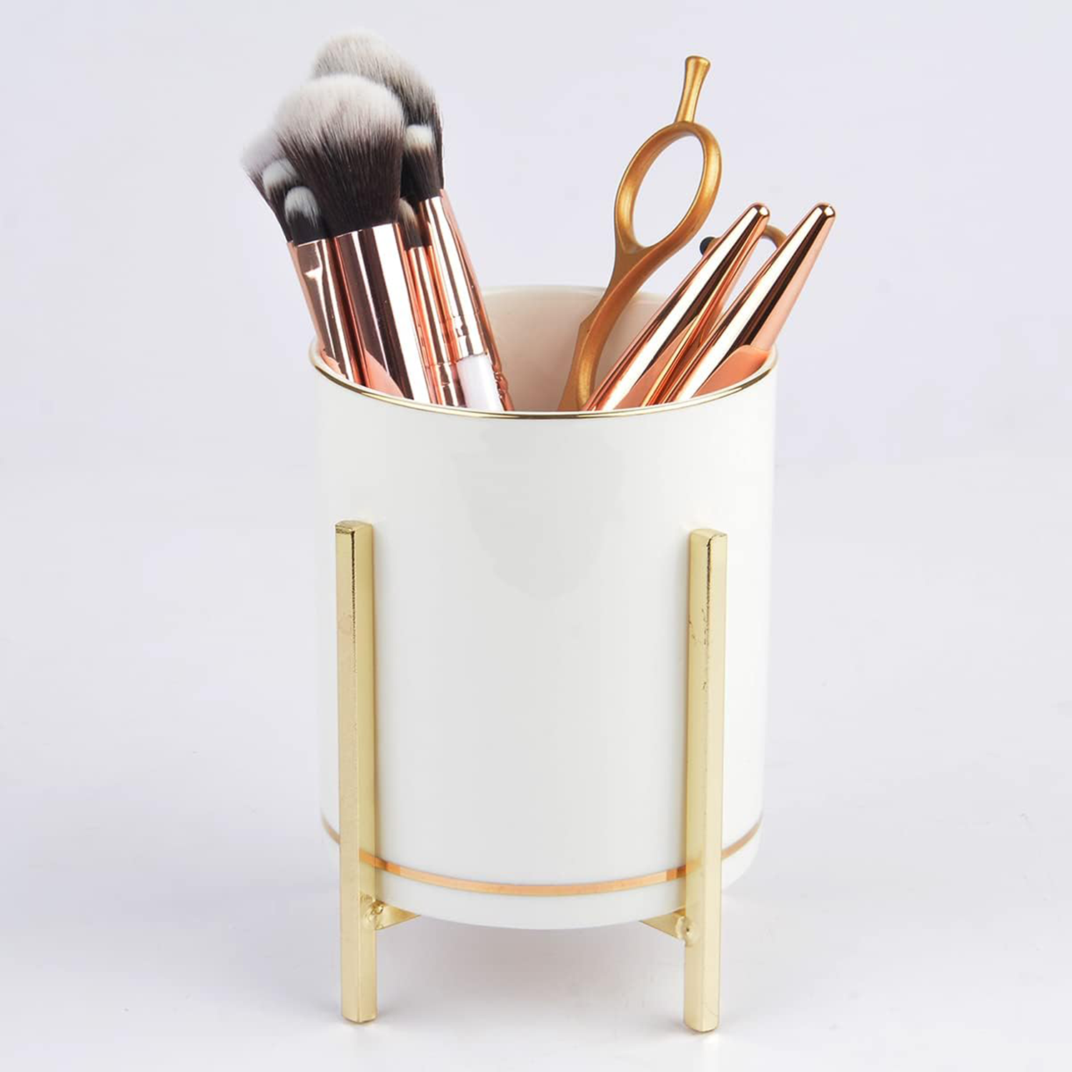 Durable Ceramic Gold Bracket Pen Holder 2